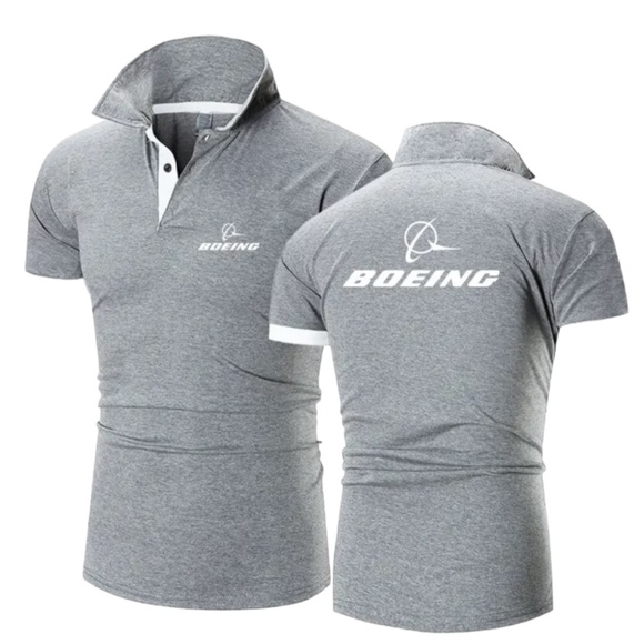 Boeing men’s GREY collared 3 buttons shirt size small - Picture 1 of 3